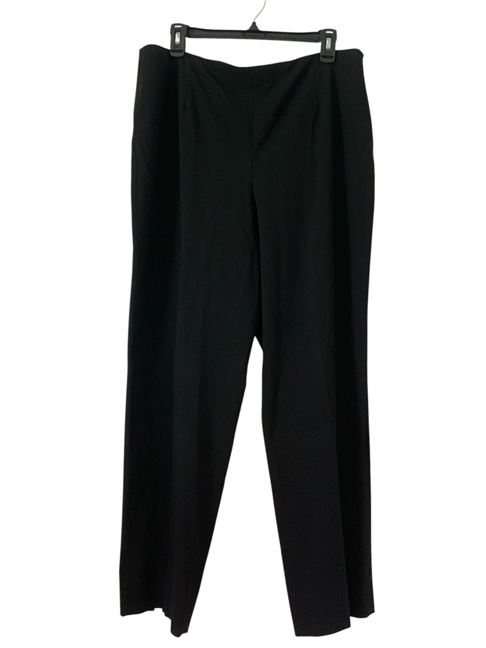 Talbots Stretch Vintage Y2K Black Straight Leg Dress Pants Slit Hem Soft Plus 16